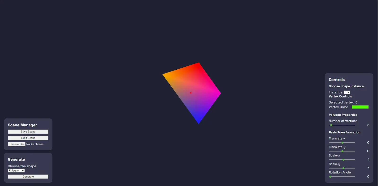 Screenshot of WebGL 2D Editor - After Hull Transformation