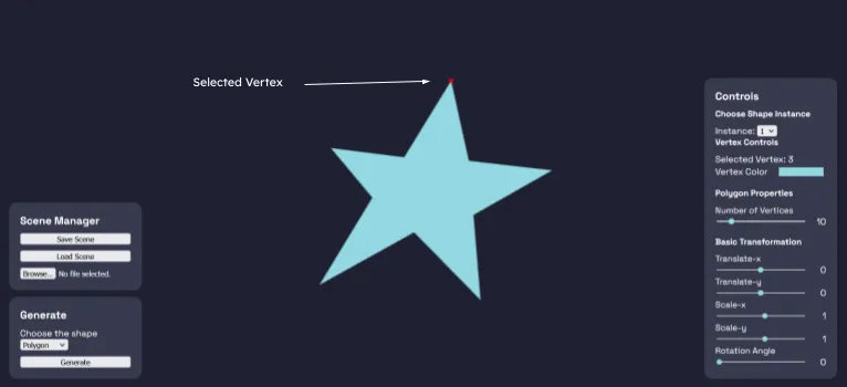 Screenshot of WebGL 2D Editor - Vertex Position